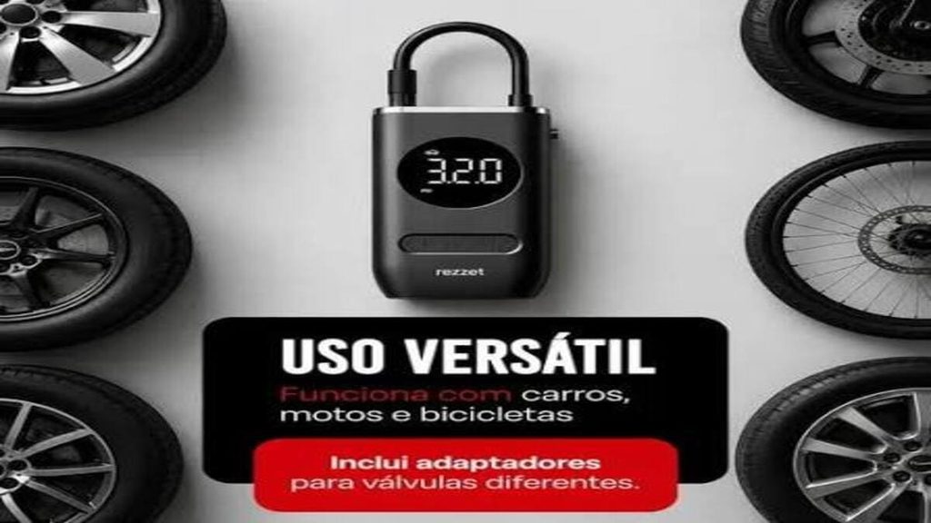 compressor de ar portátil para viagens de moto